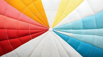Fototapeta premium Breathtaking macro shot capturing the intricate stitching details and mesmerizing prismatic pattern of a colorful inflated balloon fabric The abstract