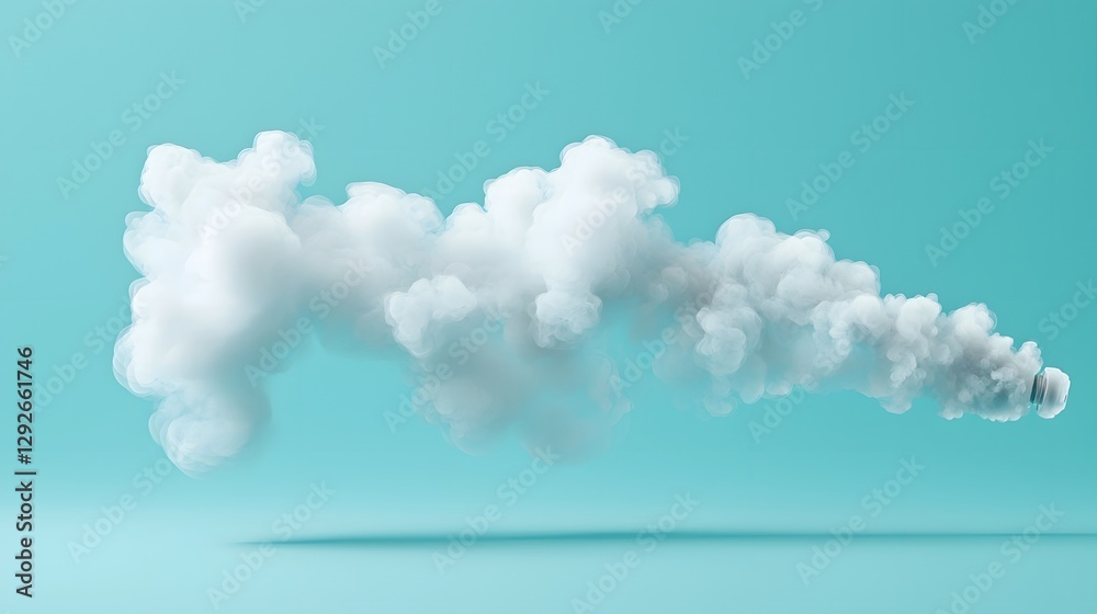 Poster Captivating abstract patterns formed by ethereal wispy vapor clouds drifting and flowing through the air creating a surreal dreamlike visual experience