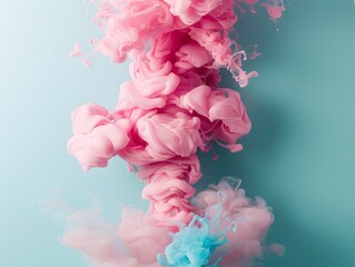 Obraz premium Colorful swirls of pink and blue smoke abstract art studio creative environment aesthetic viewpoint