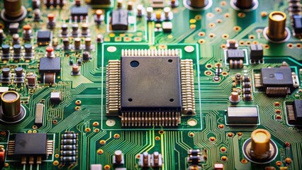 Circuit board with tiny components and wires , motherboard, technology,  motherboard, technology, microchip, wiring