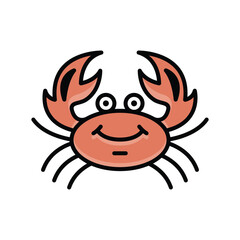 Crab vector illustration modern simple flat design