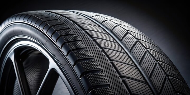 Close-up of tire sidewall with unique tread pattern, featuring carbon fiber reinforced compound, P-Zero Corsa's signature design, and rubber compound details , rubber, corsa