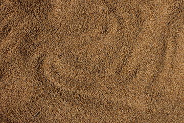 Closeup threshed paddy rice. Paddy background. Paddy.Paddy on surface.