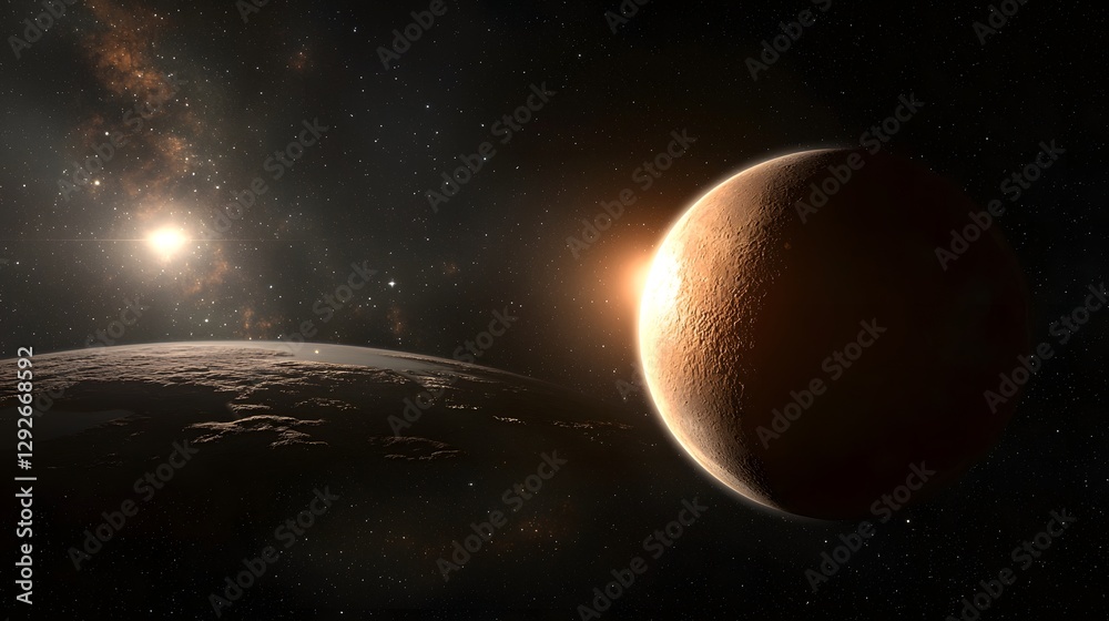 Poster Detailed Interactive Map of the Exoplanet Proxima b Showcasing Intriguing Geological Features and Regions That Could Potentially Be Targeted for Future Robotic or Crewed Missions to this Alien World