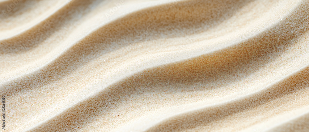 Poster close up view of wavy sand patterns creating illusion of movement in desert landscape. texture and color variations highlight natural beauty of sand