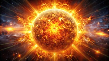 Fiery Solar Flare Eruption, explosion, sunburst