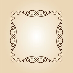3653.eps  vintage frame with floral ornament