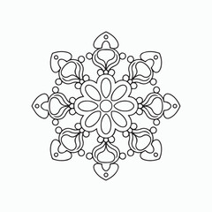 Floral Mandala Coloring Page – Intricate Line Art Illustration