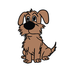 cute dog retro cartoon character illustration