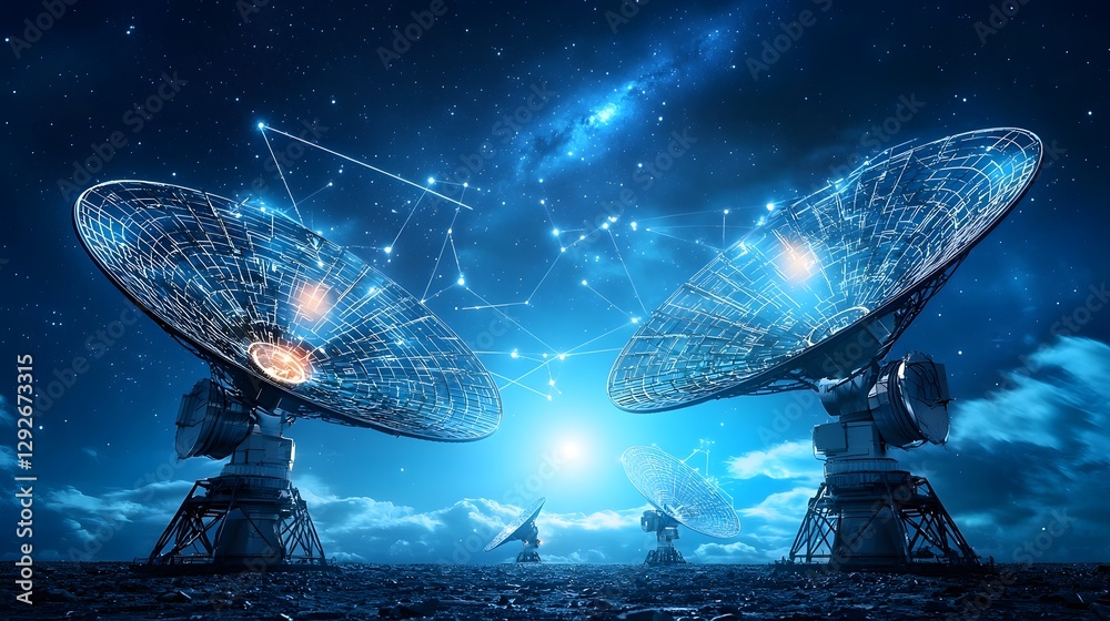 Aufkleber futuristic of a deep space alien observatory monitoring distant galaxies and cosmic phenomena with u