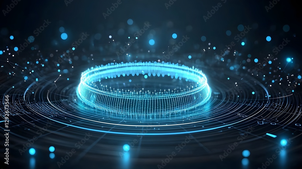 Fototapete futuristic visualization of an alien propulsion system generating warp fields for faster than light 