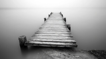 Obraz premium ld wooden dock on tranquil water