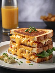 Gourmet Grilled Cheese Sandwich &ndash; Michelin-Star Inspired Food Photography