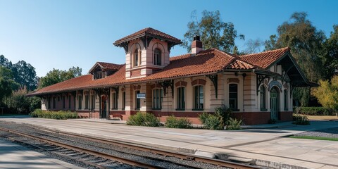 Obraz premium A historical train station with vintage architectural details