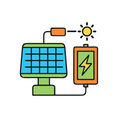 Solar Energy Panel Charging System Icon