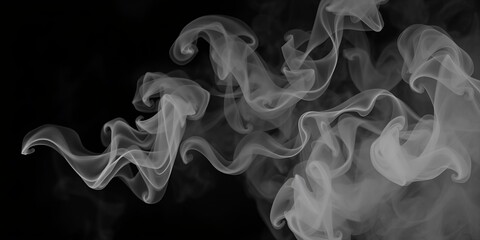 Obraz premium Abstract black smoke swirling on a white background, creating a mysterious and dramatic atmosphere, design, abstract