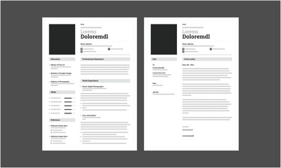 Resume CV. Professional modern and minimal resume CV, Clean and modern resume portfolio CV template

