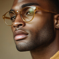 Obraz premium Close-up portrait of a stylish man urban setting photography contemporary environment profile view fashion concept