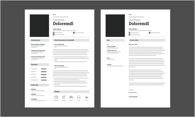 Resume CV. Professional modern and minimal resume CV, Clean and modern resume portfolio CV template
