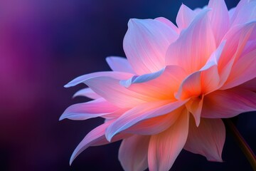 Fototapeta premium Tranquil Beauty: Close-Up of a Vibrant Pink Dahlia Blooming Against a Dreamy Background
