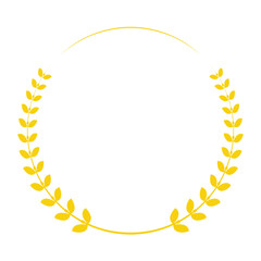 Gold Circle with Wreath Laurel