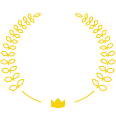 Gold Circle with Wreath Laurel