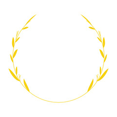 Gold Circle with Wreath Laurel
