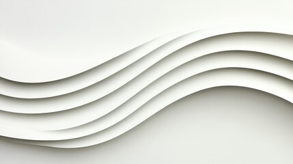 Obraz premium Elegant White Wave Layers Creating Minimalist Abstract Background Design