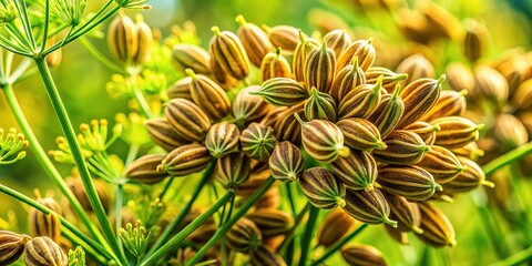 Fototapeta premium Indian cumin seeds: Unpicked, dry plants, popular spice.