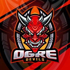 Ogre devils head mascot logo design