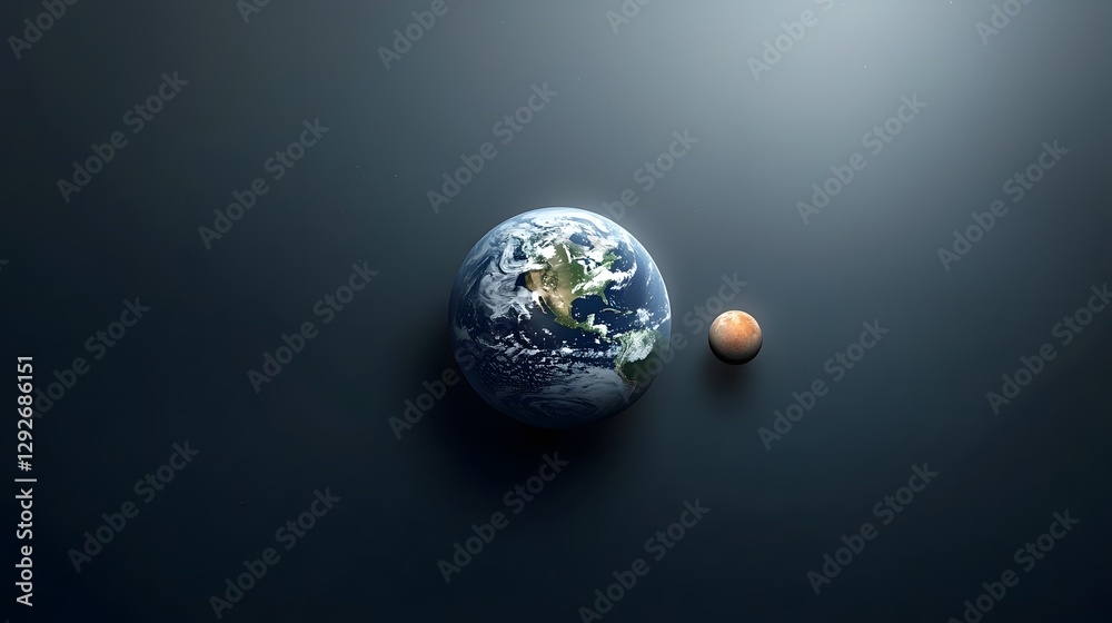 Poster visual comparison of the size atmosphere and distance from their stars between Earth and the exoplanet Proxima b showcasing the similarities and differences between these two celestial bodies