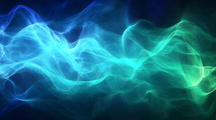 Obraz premium abstract fluid waves in vibrant shades of blue and green, creating a mesmerizing visual experience. The image evokes a sense of movement and energy