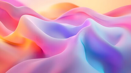 Fototapeta premium abstract wavy lines in a soft, colorful gradient. The image has a modern and elegant feel, with a smooth, flowing design