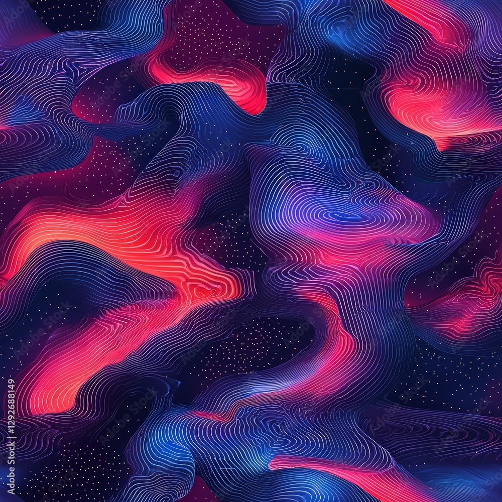 Poster intricate wavy lines creating a fluid pattern that evokes movement and dynamism in design