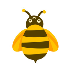 Hand drawn cute little bee illustration png transparent clip art
