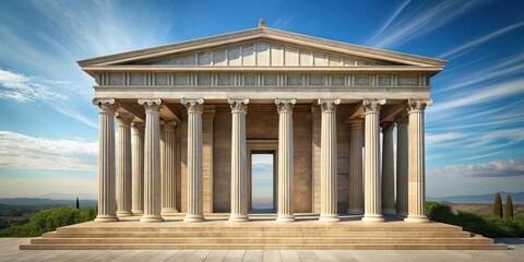 Fototapeta premium Ancient Greek temple architecture, arch, column, arch, column