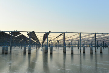 Naklejka premium Solar panels green energy light energy