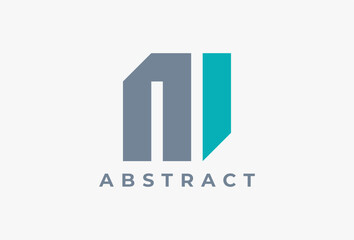 Letter N and M logo. Abstract Geometric Shape Combined. Minimalist Modern Logotype Concept for Business, Branding, Company, Corporate related with Initial N and M. Graphic Design Element Template.