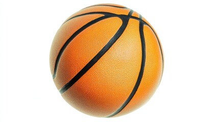 Vibrant Basketball Isolated on White Background for Sports Themes