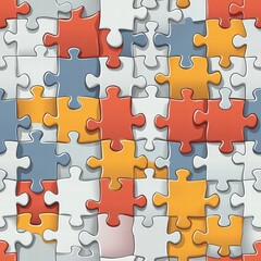 Fototapeta premium Individual puzzle piece displaying unique design attributes and textures set against a neutral backdrop