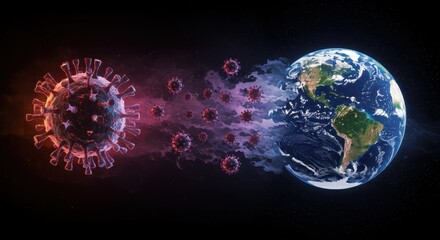 Obraz premium How HKU5-CoV-2 Engulfs Earth