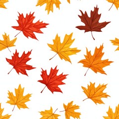 Obraz premium Lively bunch of autumn leaves in warm hues capturing the essence of fall for seasonal decor