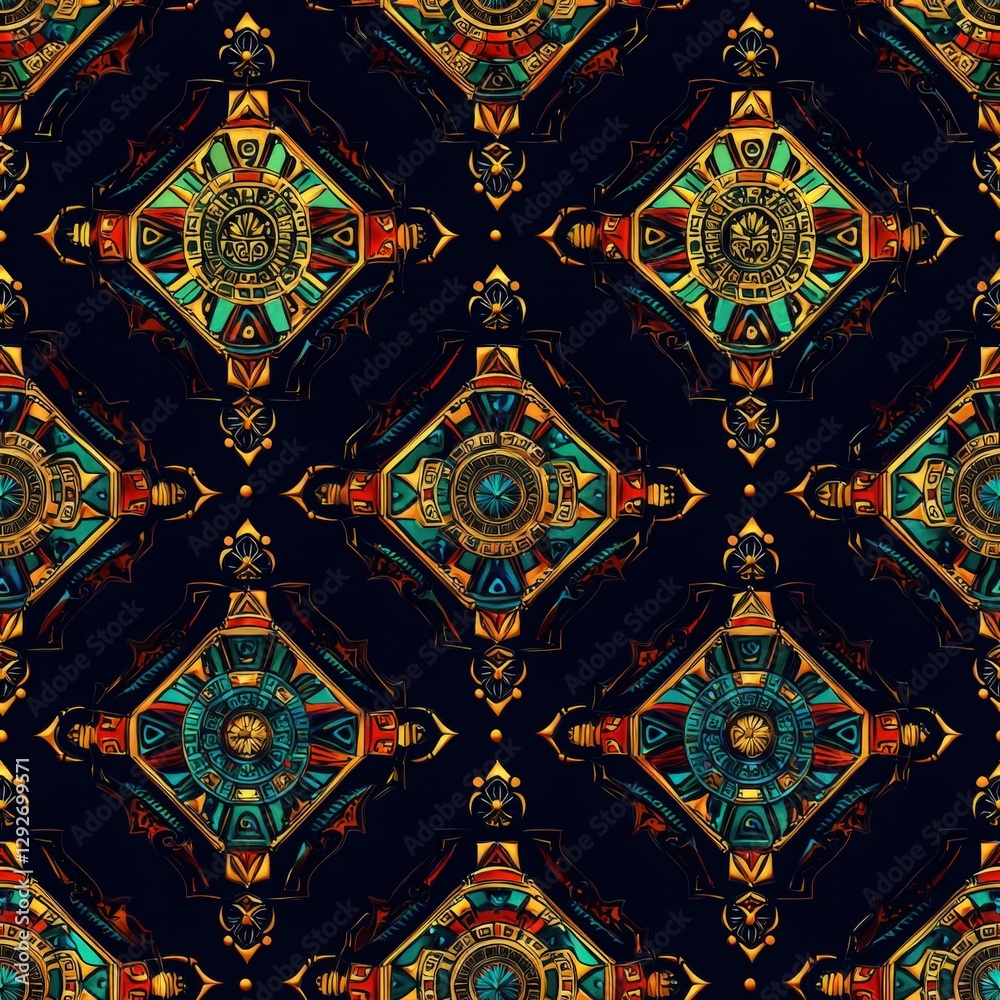 Poster captivating pattern featuring a clock design that blends timekeeping with artistic expression