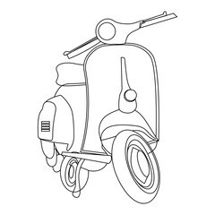 scooter vector illustration outline with white background © Alfina