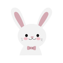 White rabbit vector animal illustration