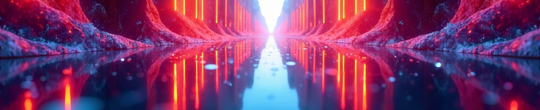 Abstract mirrored image suggesting parallel dimensions, illusion, symmetry, sci-fi