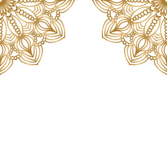 Gold Foil Hand Drawn Floral Mandala Frame