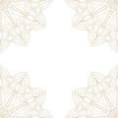 Gold Foil Hand Drawn Floral Mandala Frame