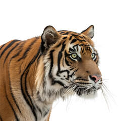 Portrait of Sumatran tiger Isolated Trasnparent Background, Png Isolated, Trasnparent Background