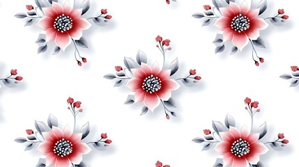 Floral pattern design studio digital art clean background top view modern aesthetic